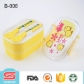 most popular portable travel 2 layers food box plastic for children